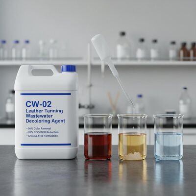 CW-02 Leather Tanning Wastewater Decoloring Agent with 90% Color Removal 70% COD/BOD Reduction and Chrome-Free Formulation