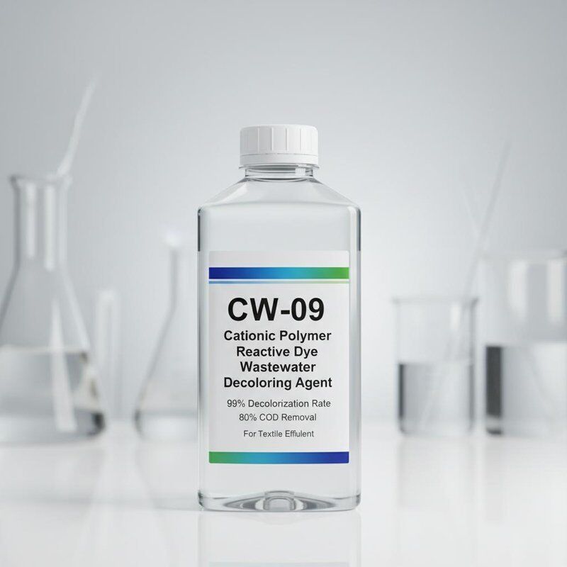 CW-09 Cationic Polymer Reactive Dye Wastewater Decoloring Agent with 99% Decolorization Rate and 80% COD Removal for Textile Effluent